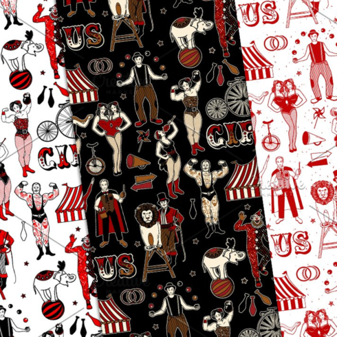 Images preview seamless circus pattern.