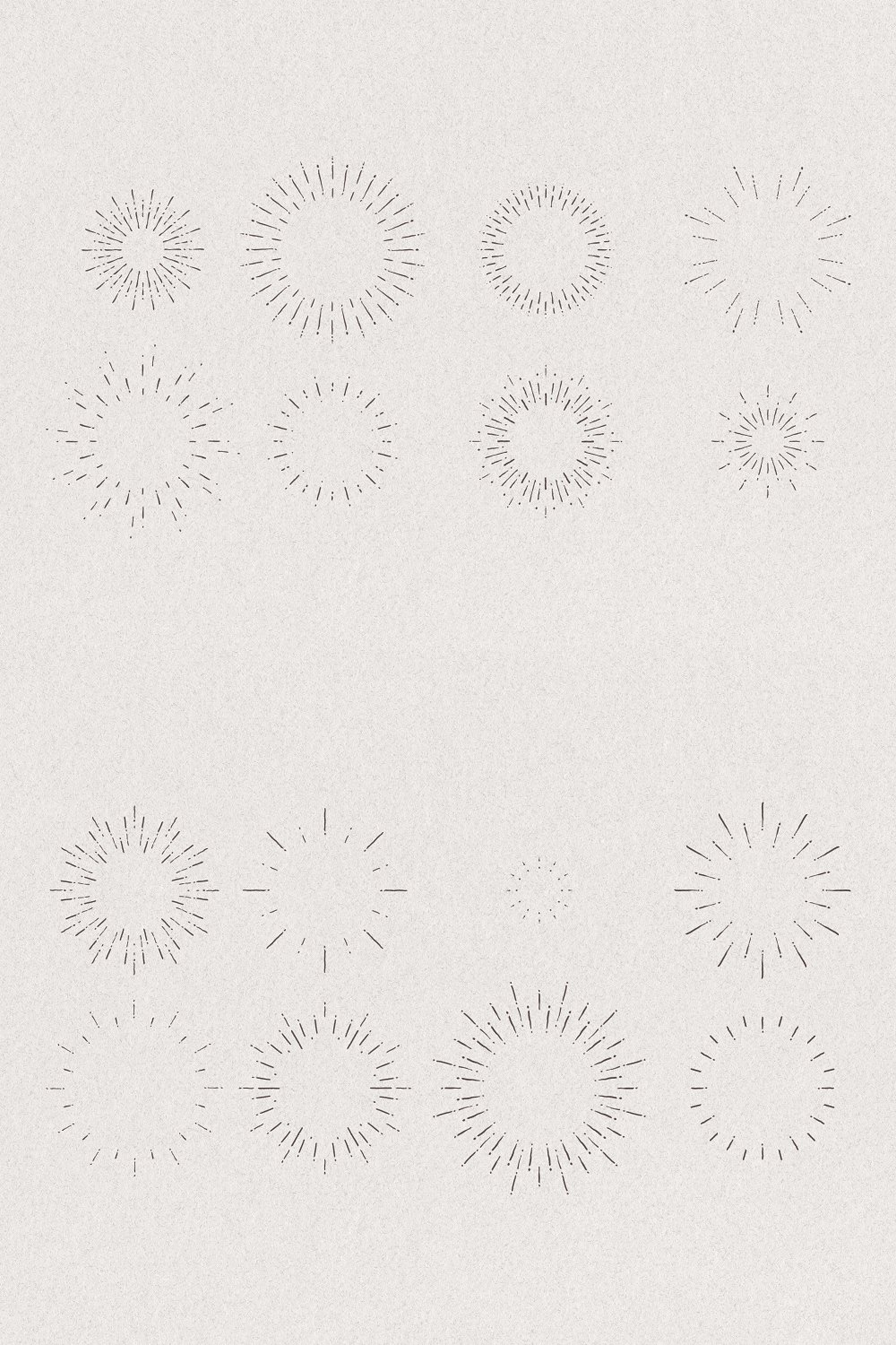 Illustrations set of hand drawn vintage sunbursts pinterest.