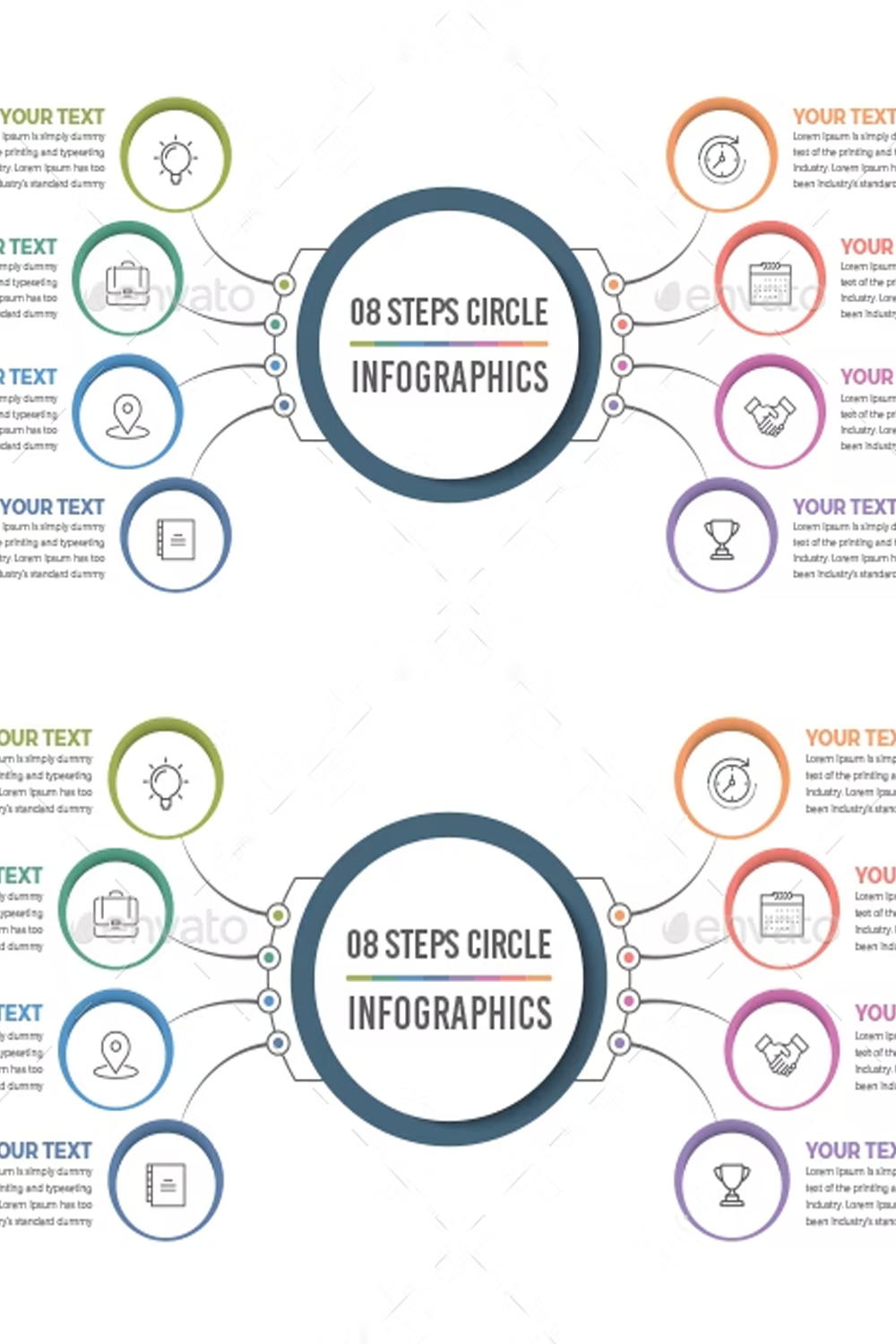 Illustrations simple circle infographics of pinterest.