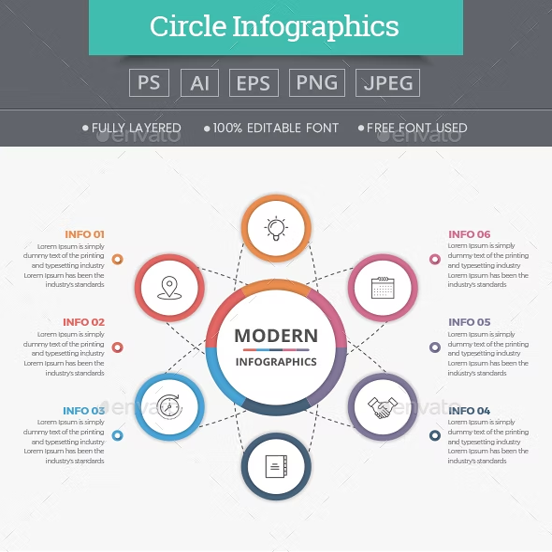 Images preview simple modern circle infographics.