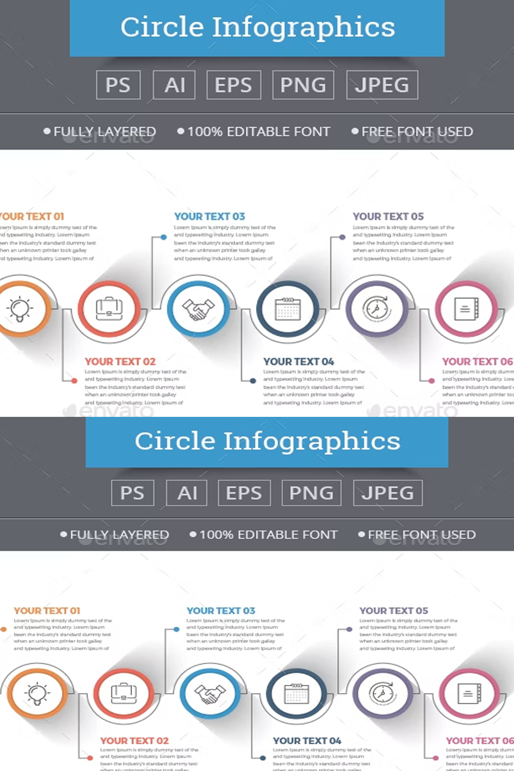 Illustrations simple modern circle infographics of pinterest.