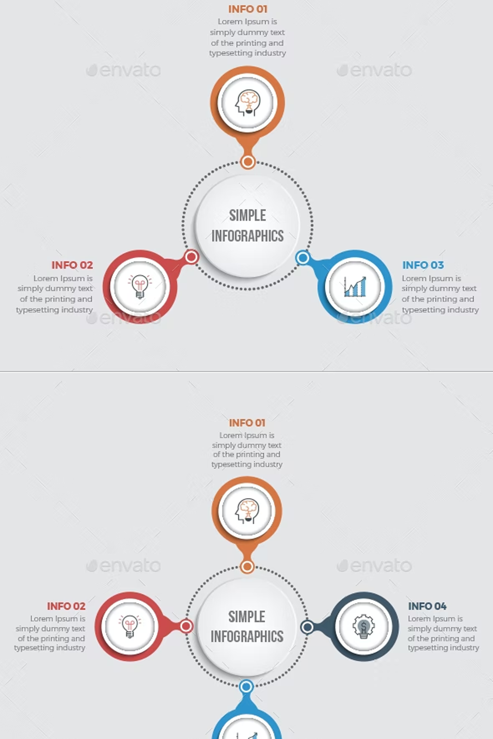 Illustrations simple modern circle infographics of pinterest.