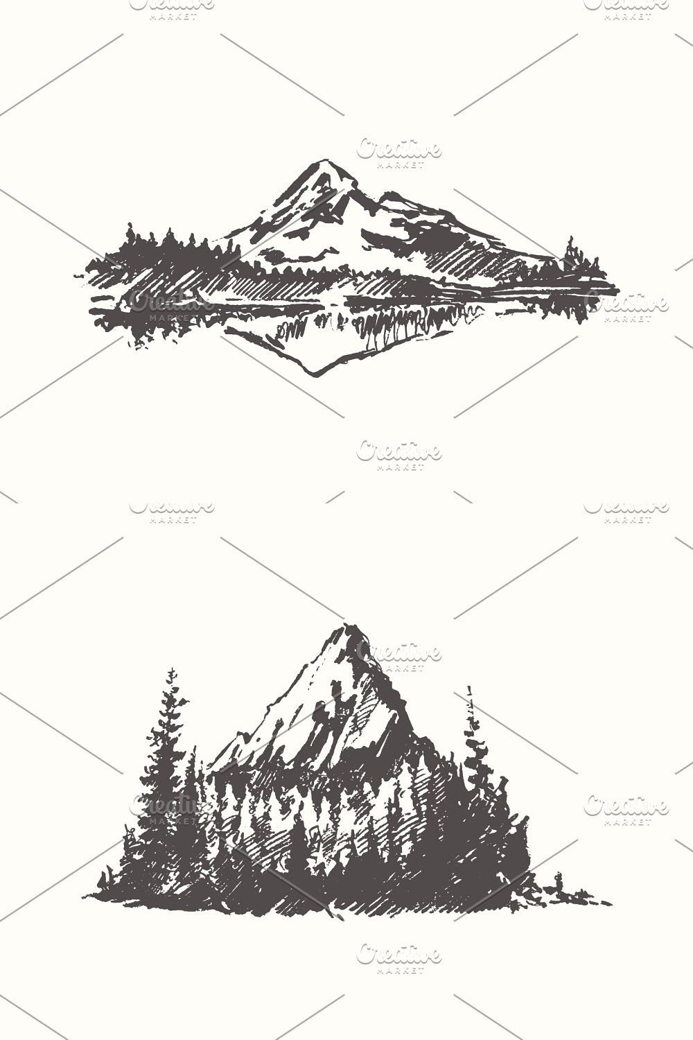 Illustrations sketches of mountain landscapes pinterest.