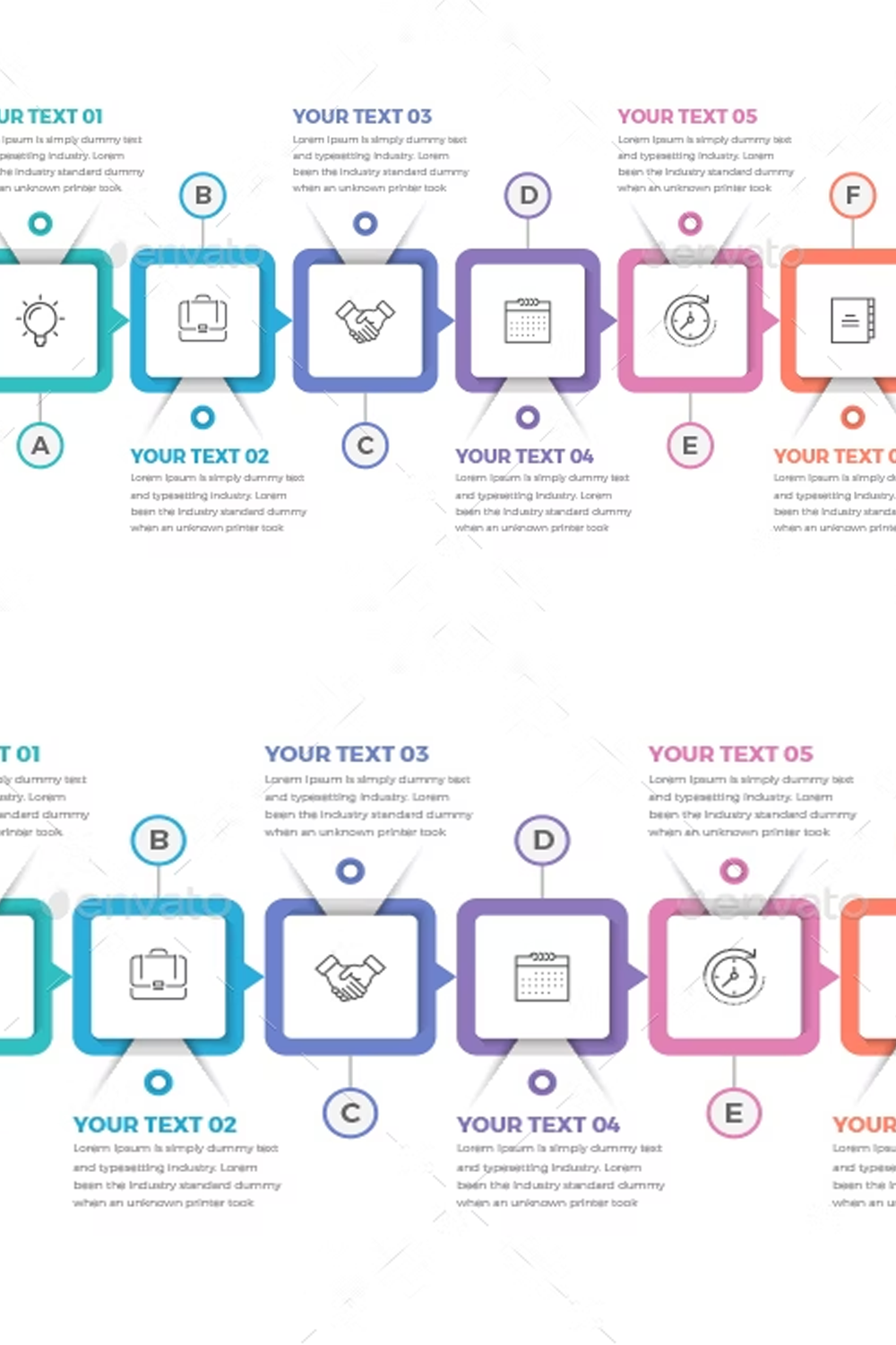 Illustrations square infographics 6 steps of pinterest.