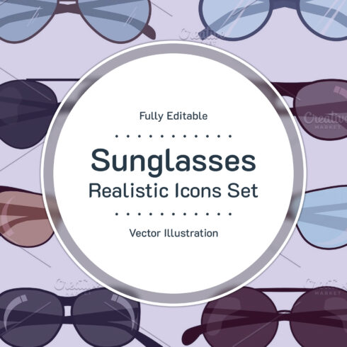 Images preview summer protection sunglasses vector.