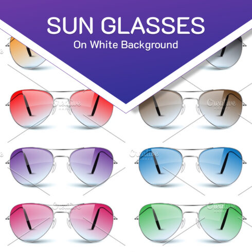 Images preview sun glasses on white.vector.