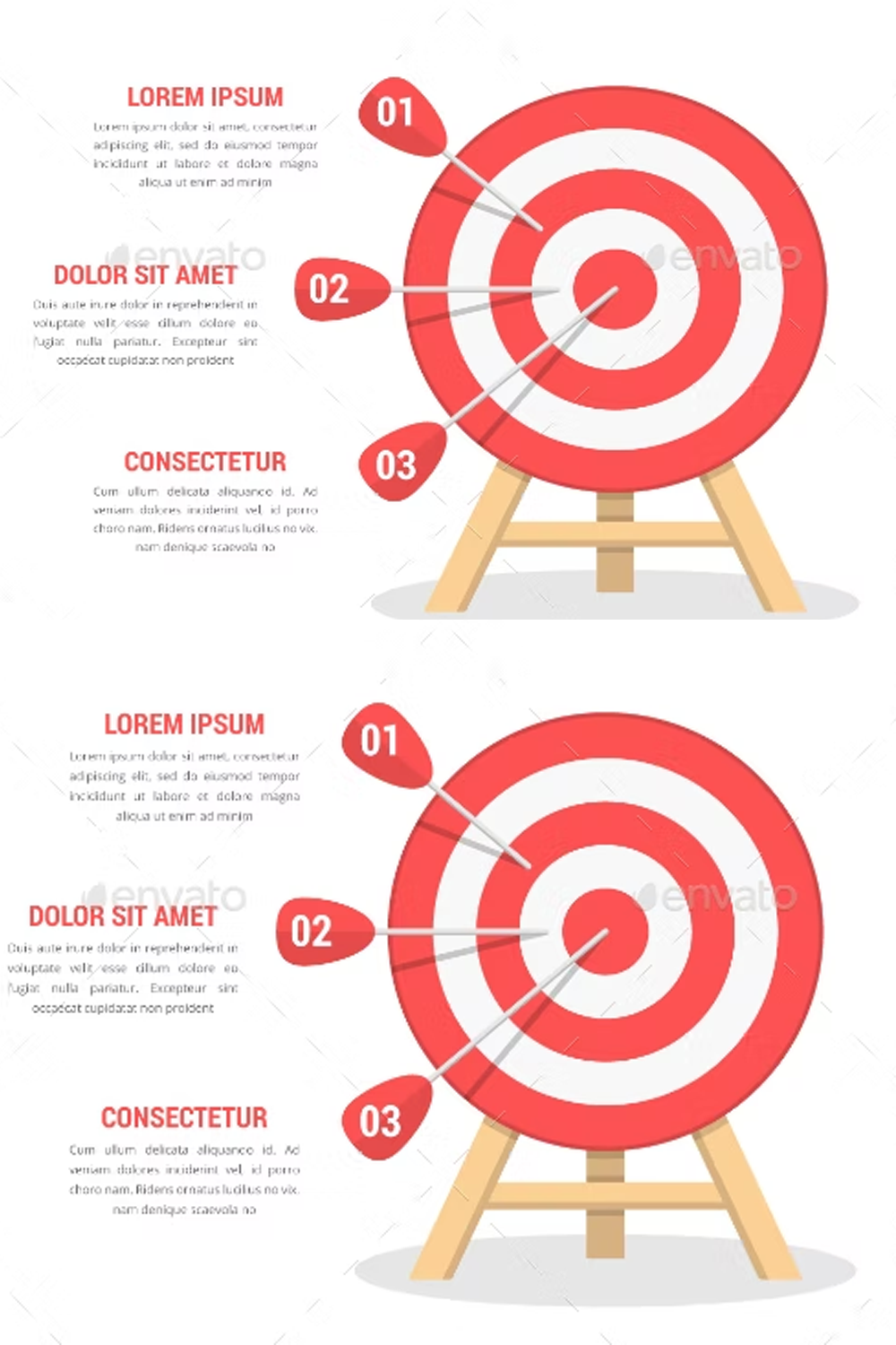 Illustrations target with 3 arrows pinterest.