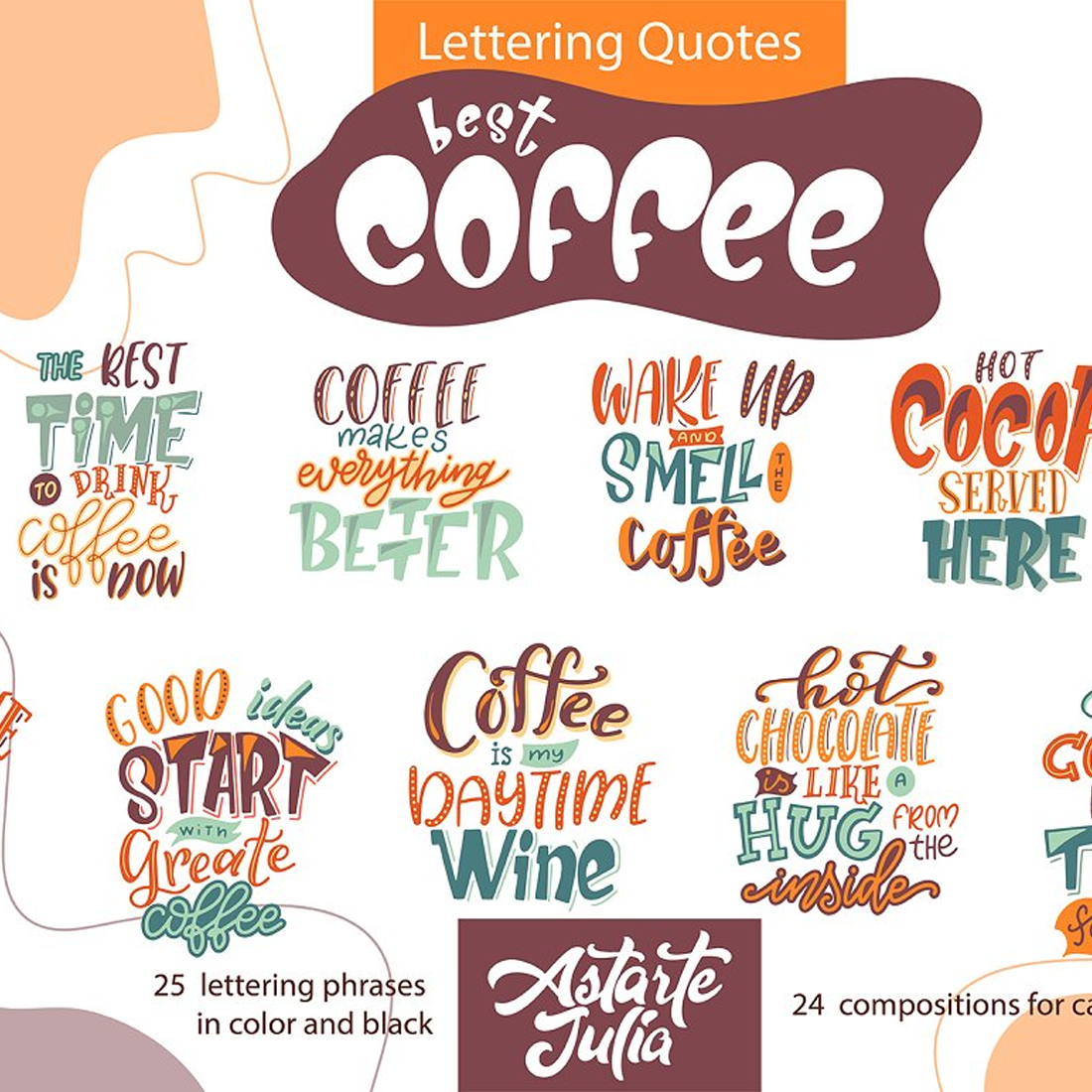 Images preview the best coffee lettering quotes.