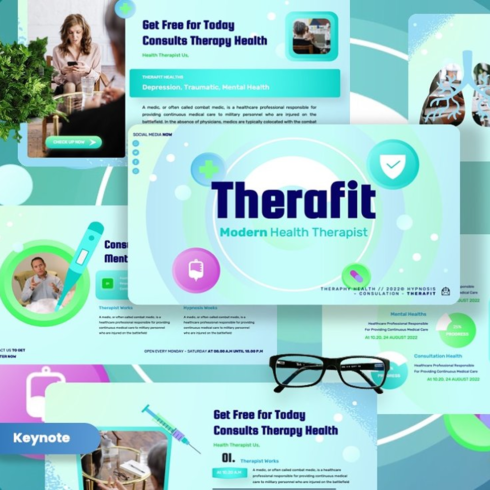 Images preview therafit modern health keynote.