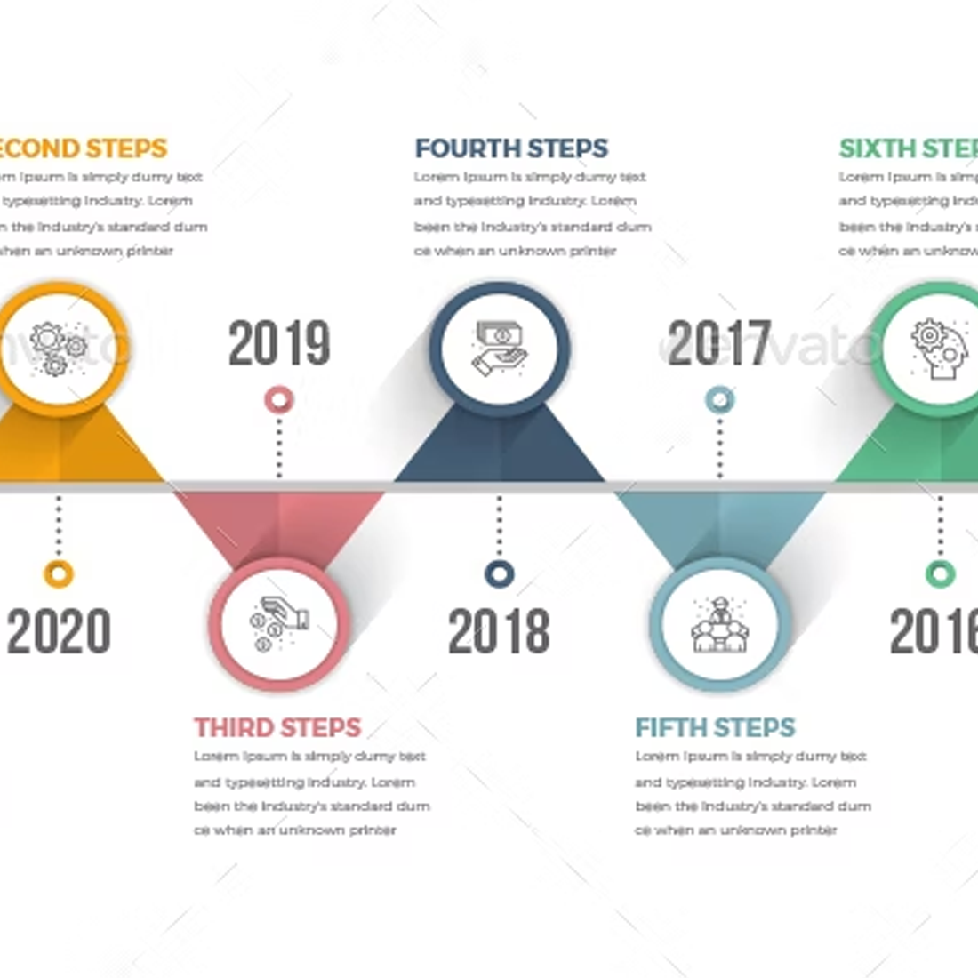 Images preview timeline infographics.