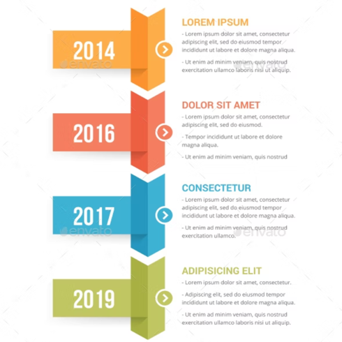 Images preview timeline infographics.