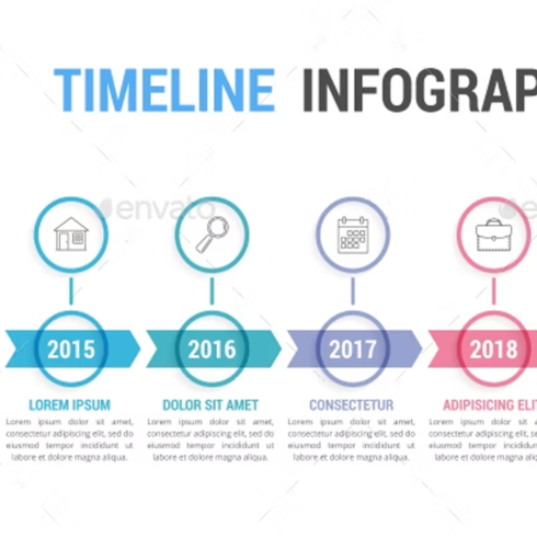 Images preview timeline infographics.