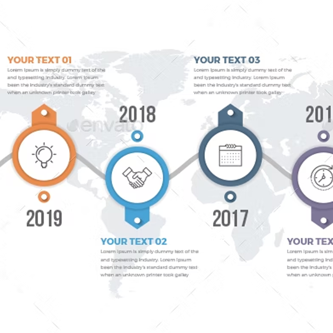 Images preview timeline infographics.