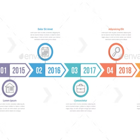 Images preview timeline infographics.
