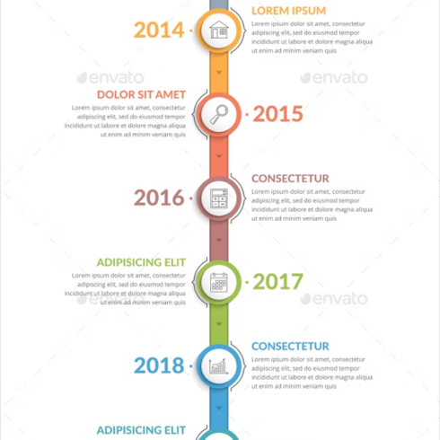 Images preview timeline infographics.