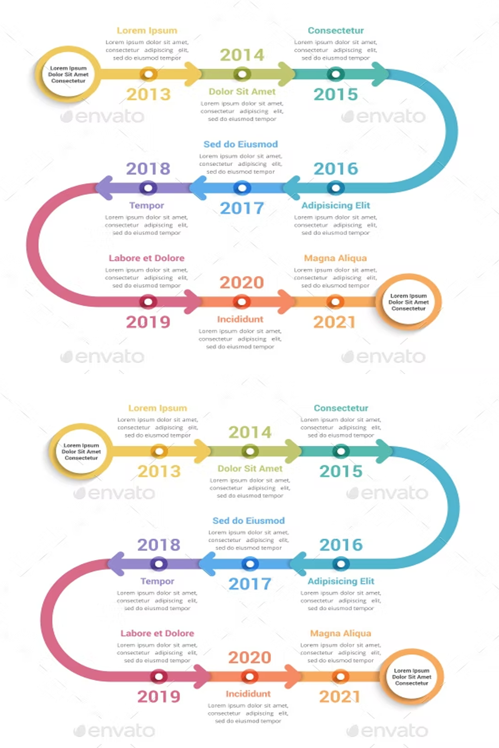 Illustrations timeline infographics of pinterest.