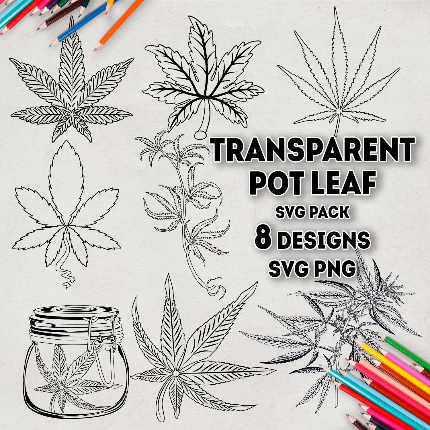 Images with transparent pot leaf svg.