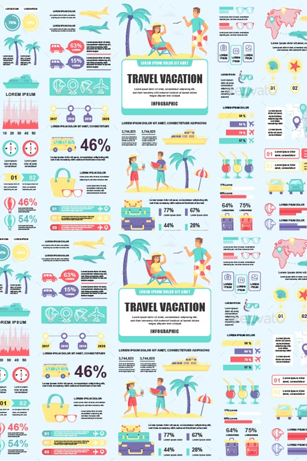 Illustrations travel infographics of pinterest.