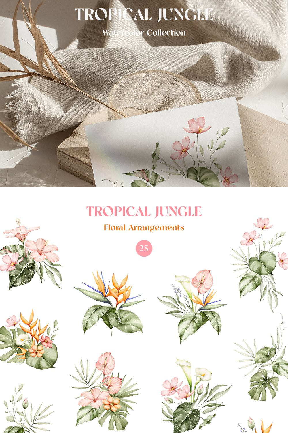 Illustrations tropical jungle watercolor flowers of pinterest.