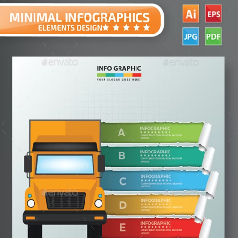 Images preview truck infographics design.