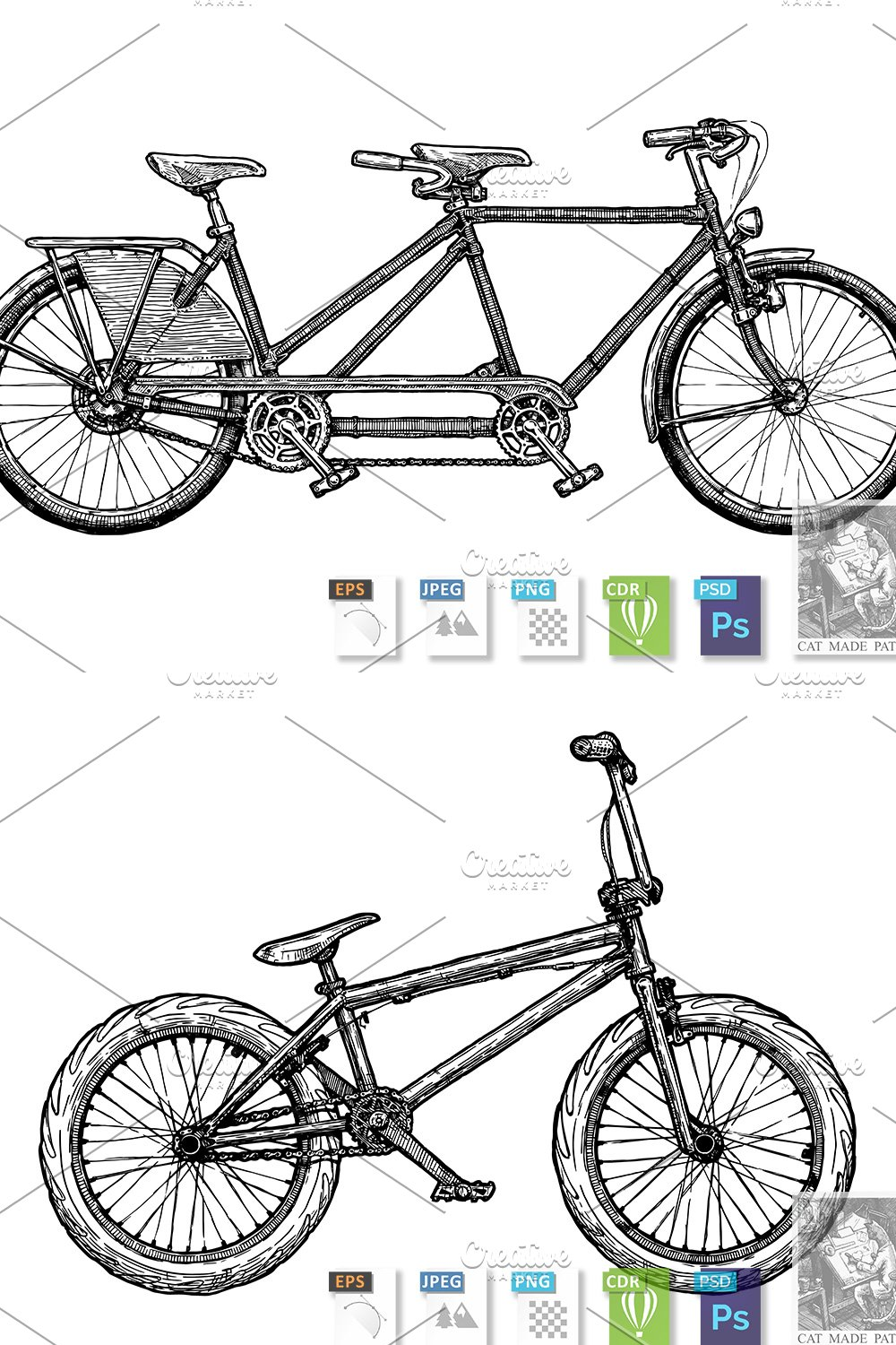 Illustrations types of bikes of pinterest.
