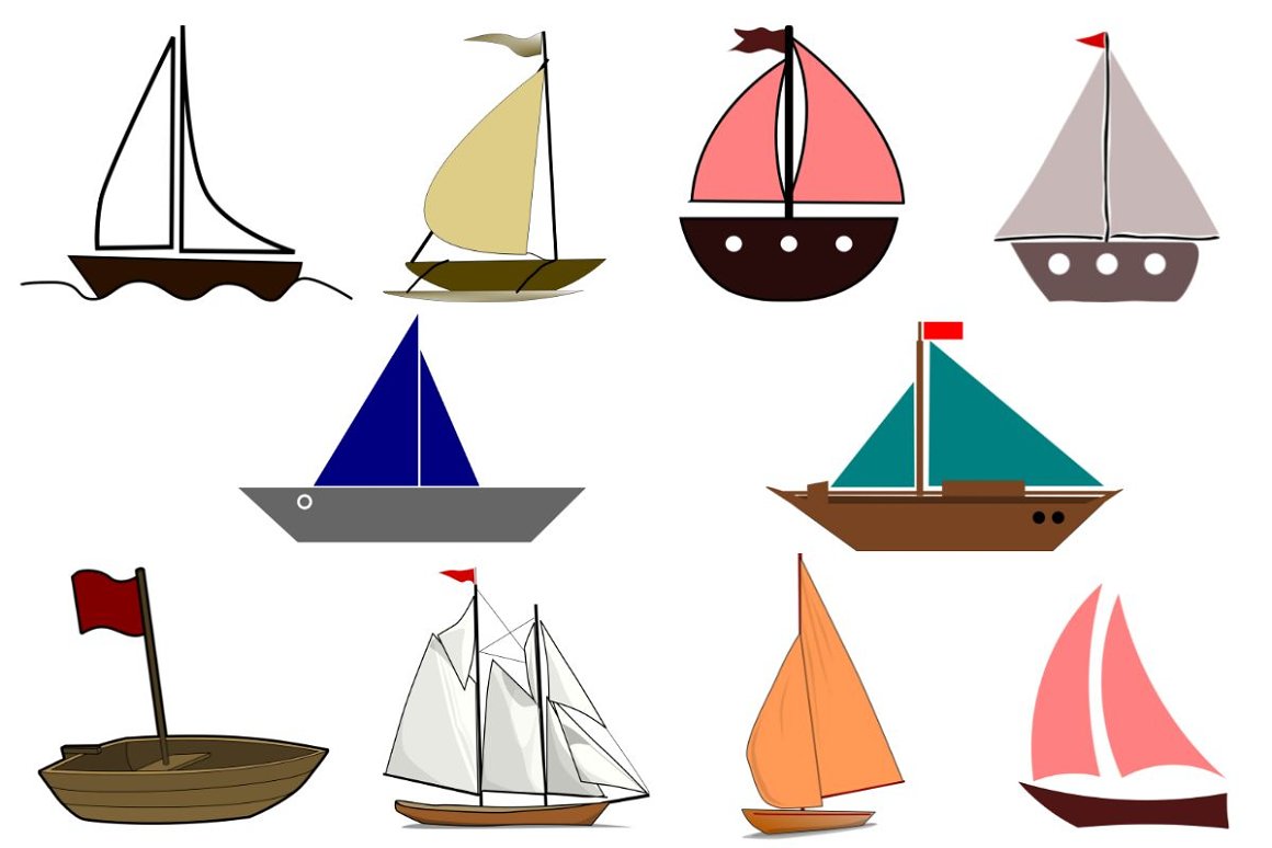 Image of colored boats.