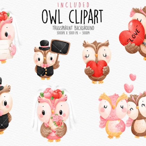 Images preview valentines day owl clipart.