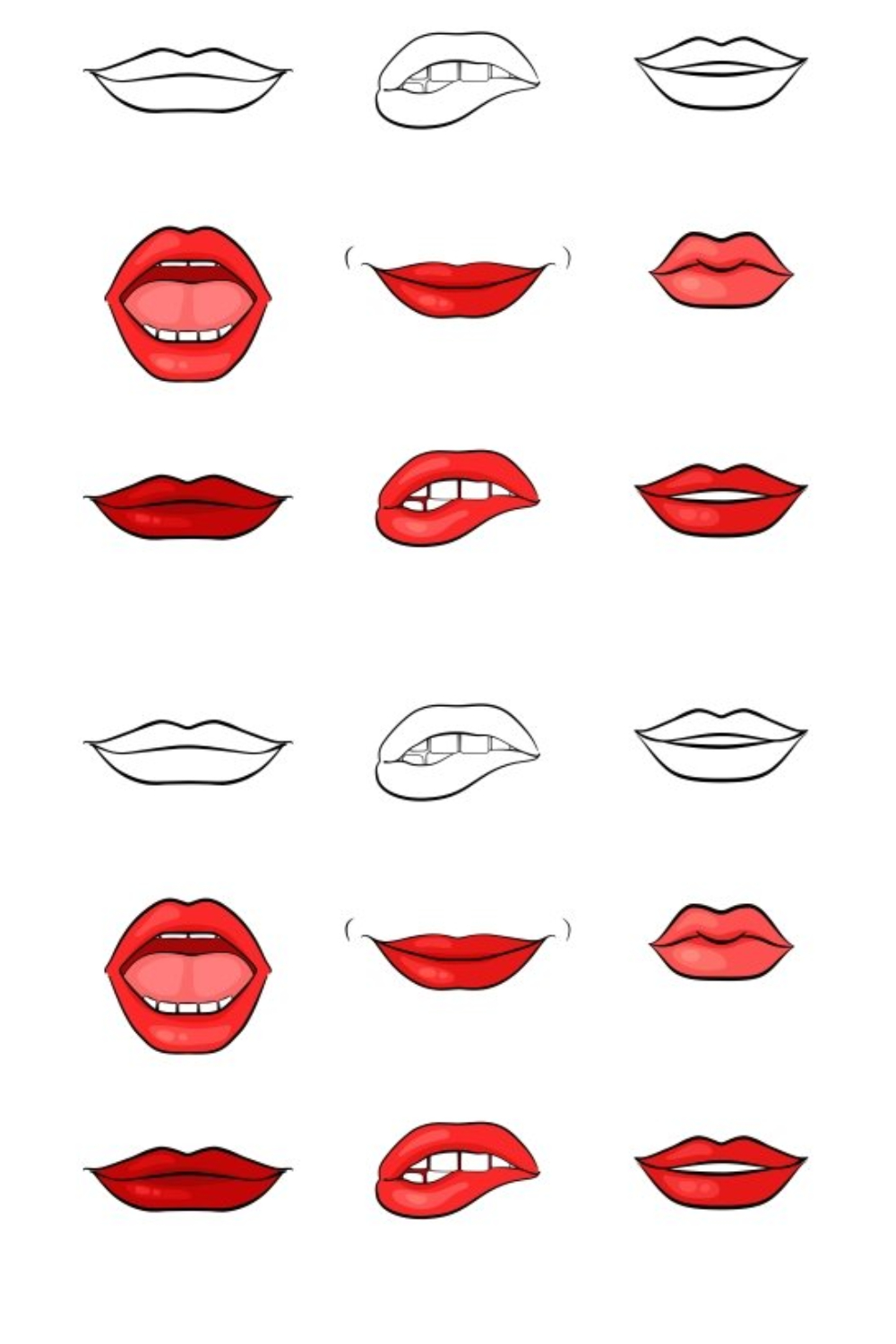 Vector Woman Lips And Mouth - Pinterest.