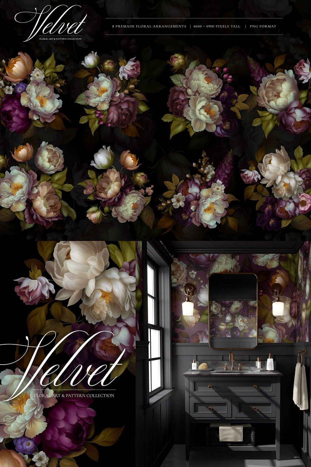 Illustrations velvet moody floral clip art of pinterest.