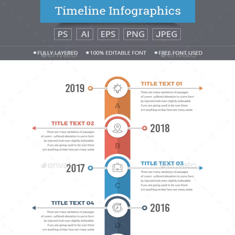 Vertical Timeline Infographics – MasterBundles