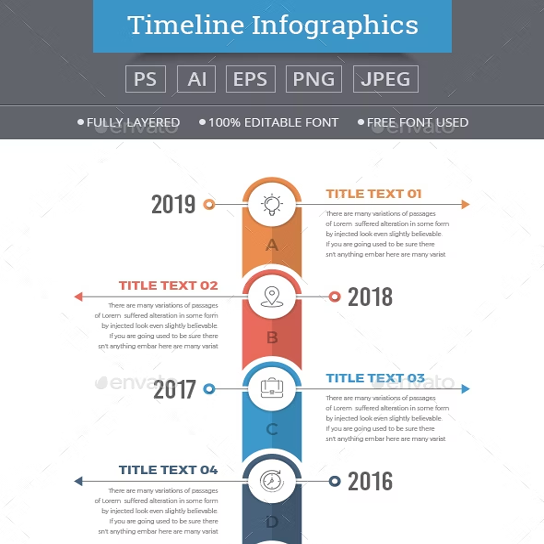 Images preview vertical timeline infographics.
