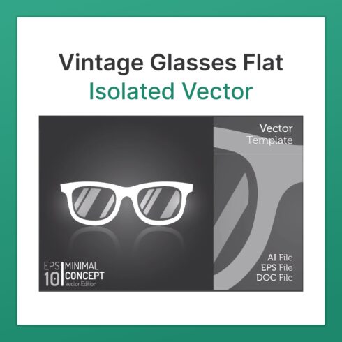Vintage Glasses Flat Isolated Vector. main picture.