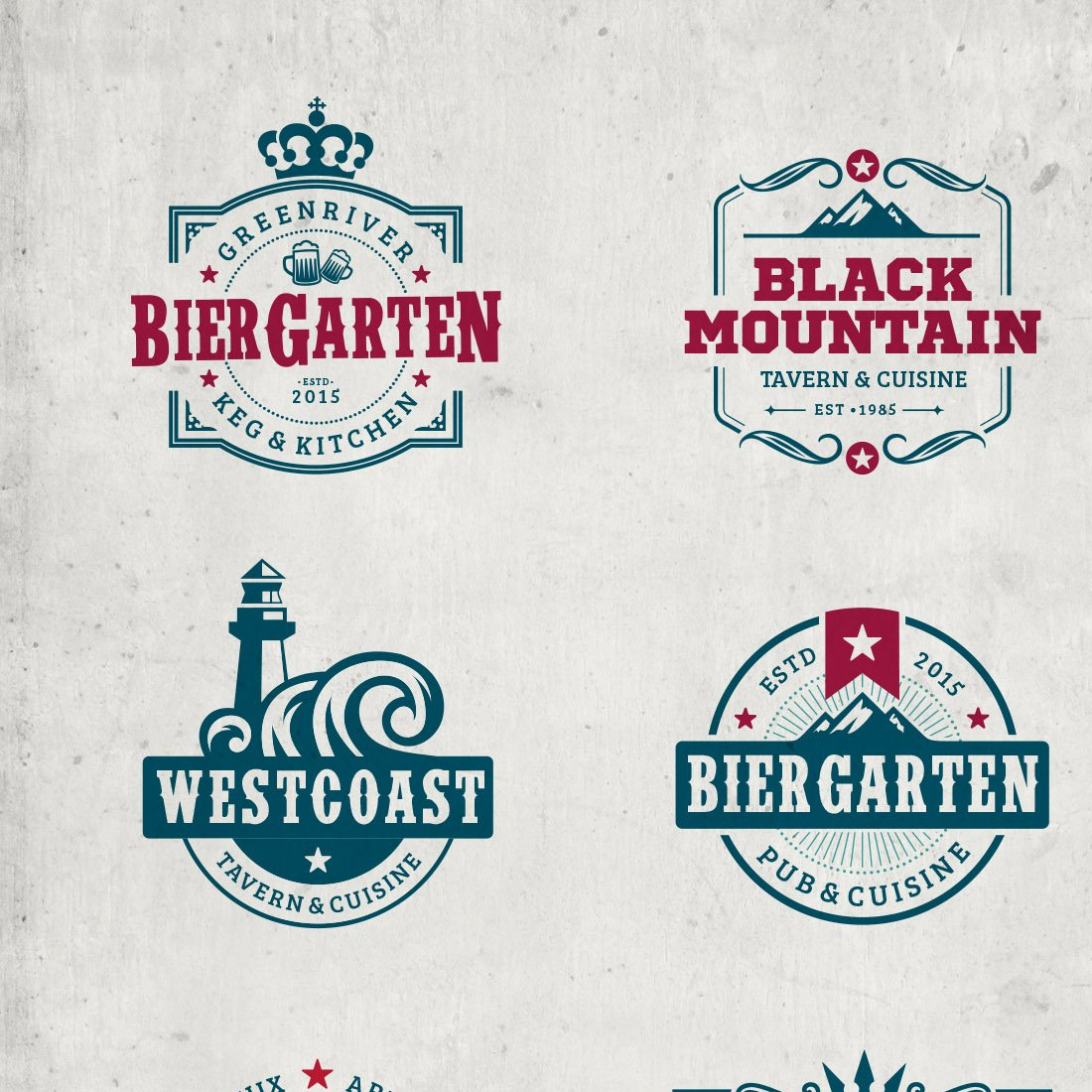 Images preview vintage tavern bar logos.