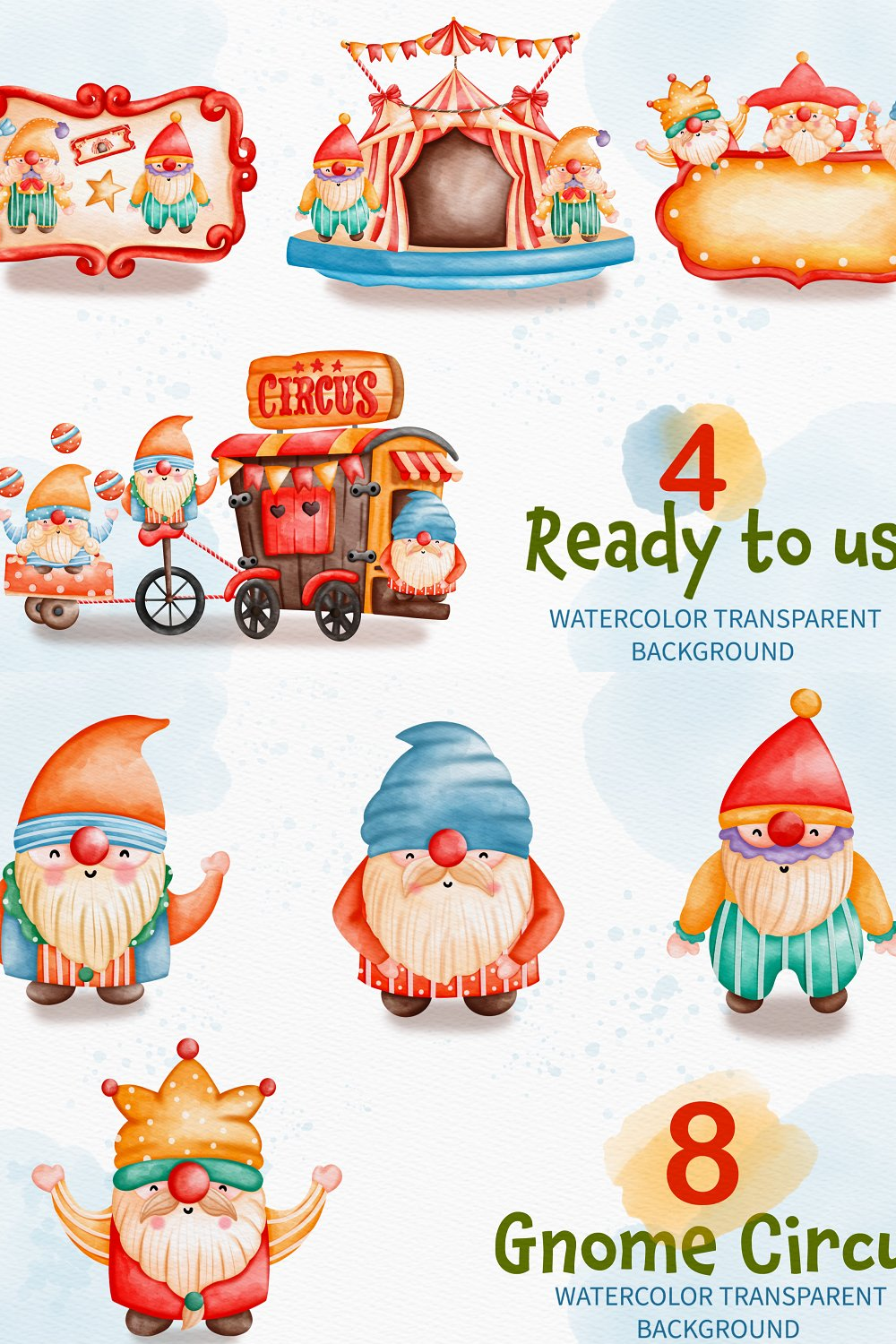 Illustrations watercolor circus gnome clipart of pinterest.