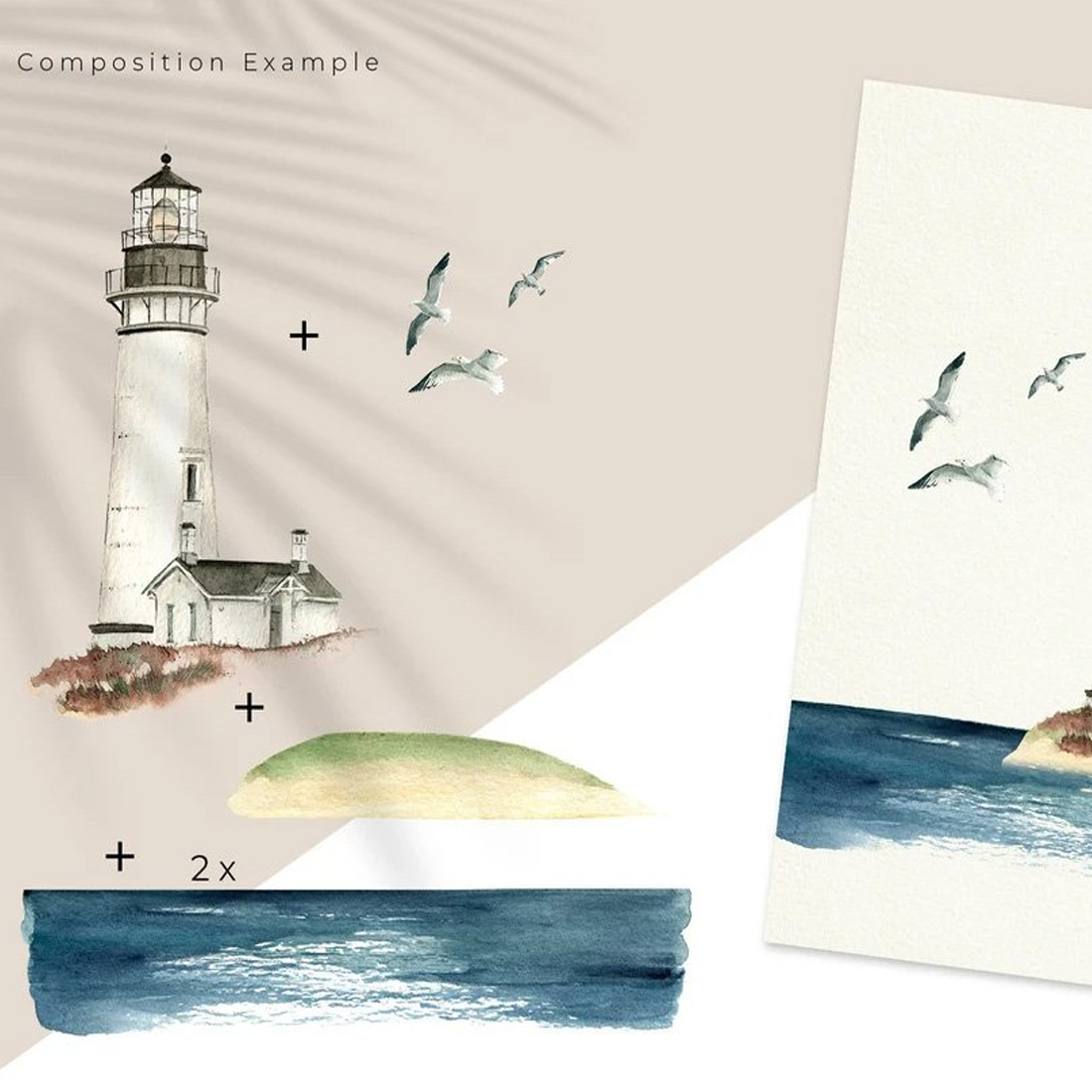 watercolor lighthouse scene creator 571