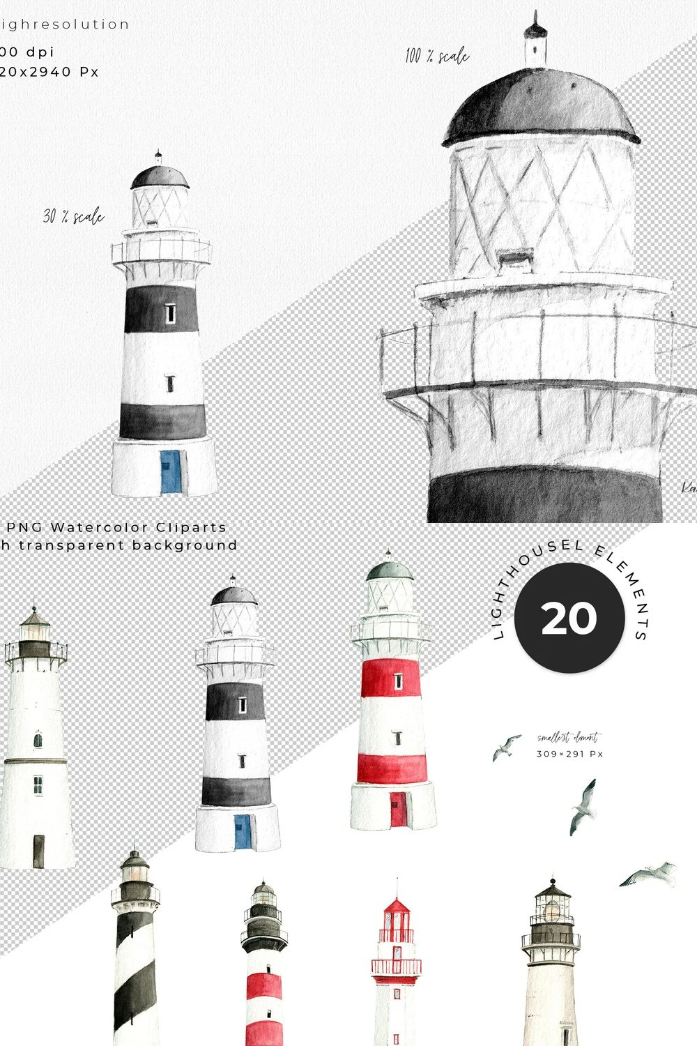 watercolor lighthouse scene creator pinterest 235