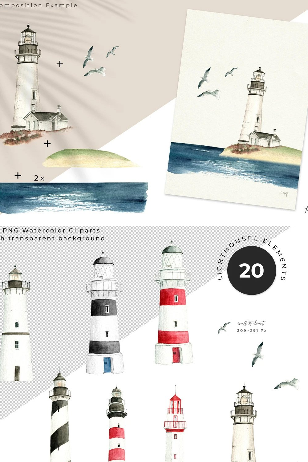 watercolor lighthouse scene creator pinterest 817