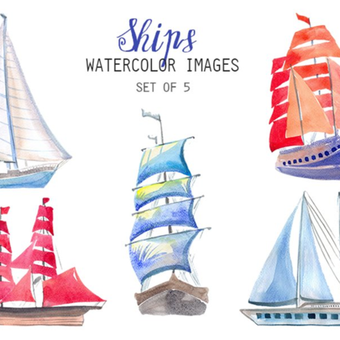 Images preview watercolor ships clipart.