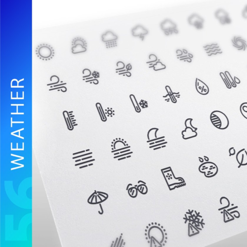 Images preview weather line icons set.