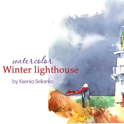 Images preview winter ligthouse.