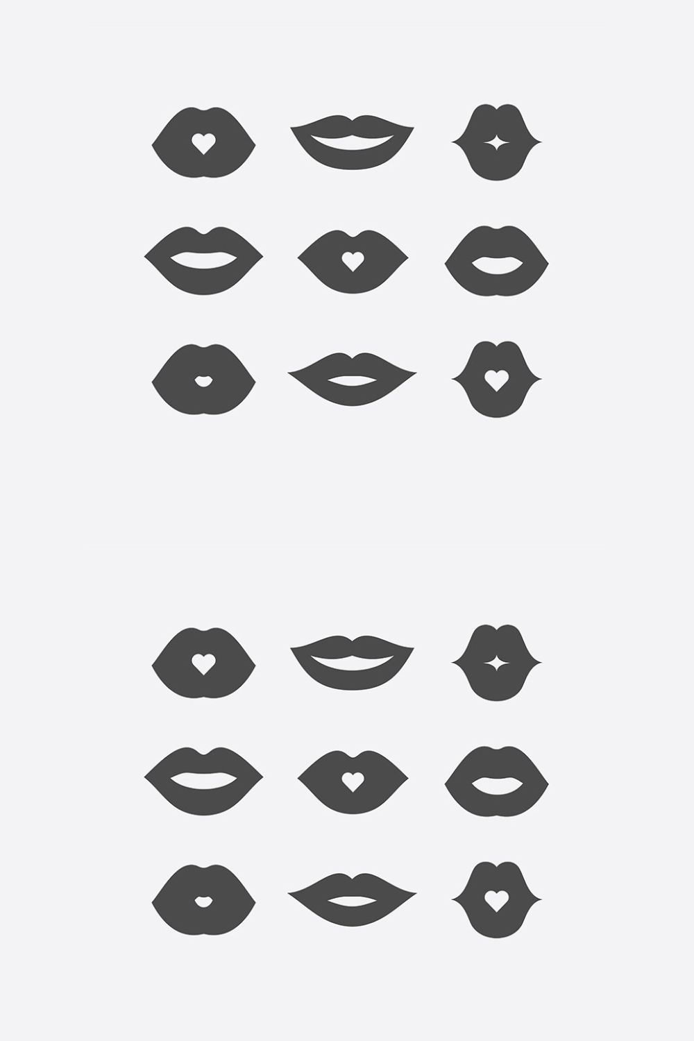 Women Lips Icon Set - Pinterest.
