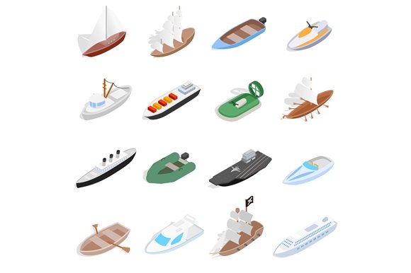 Ship and boat icons images.