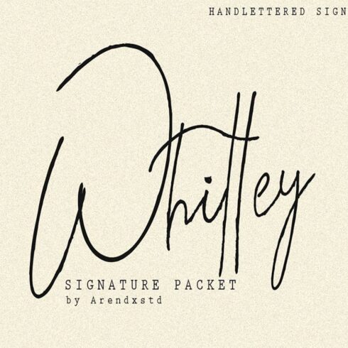 Whitley signature typeface, main picture.