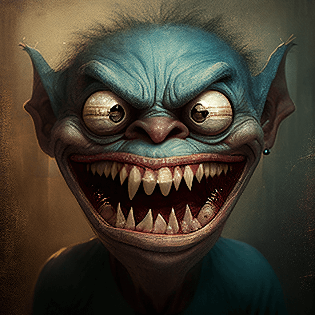 ai generated blue troll face