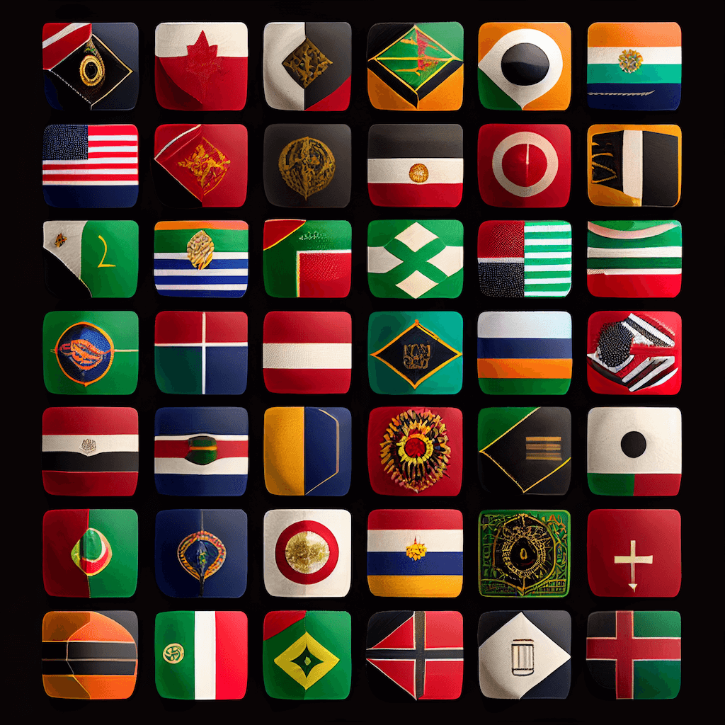 ai generated flags grid