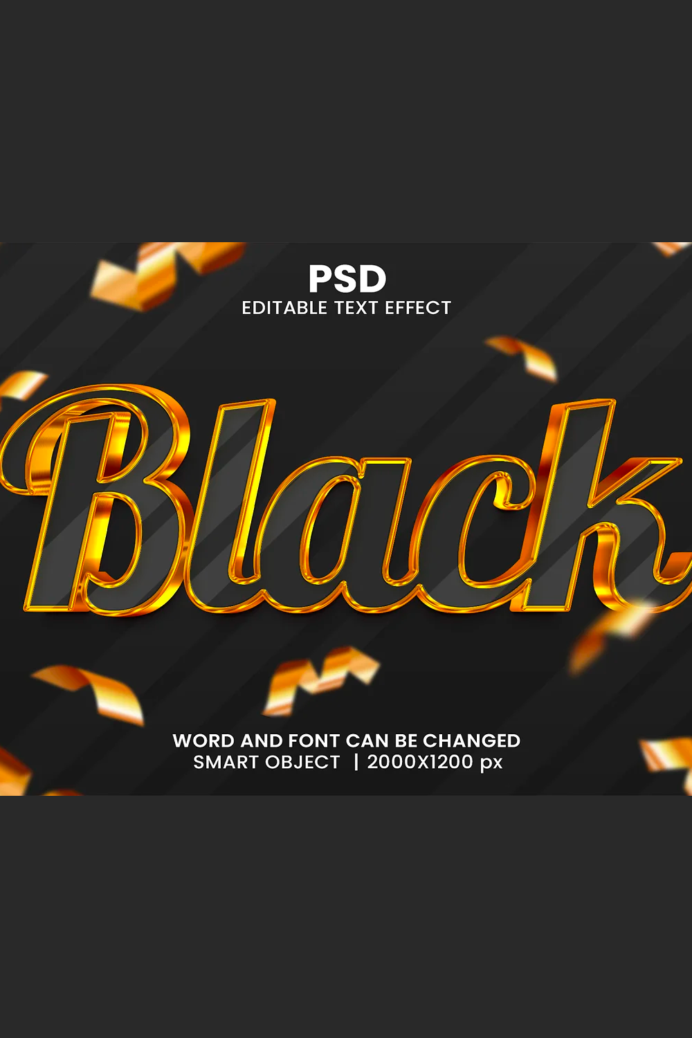 Black Luxury 3d Text Effect Style