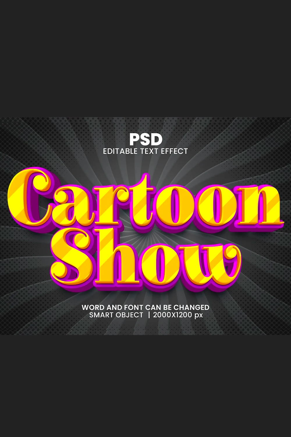 Cartoon show 3d Text Effect Style pinteresst.