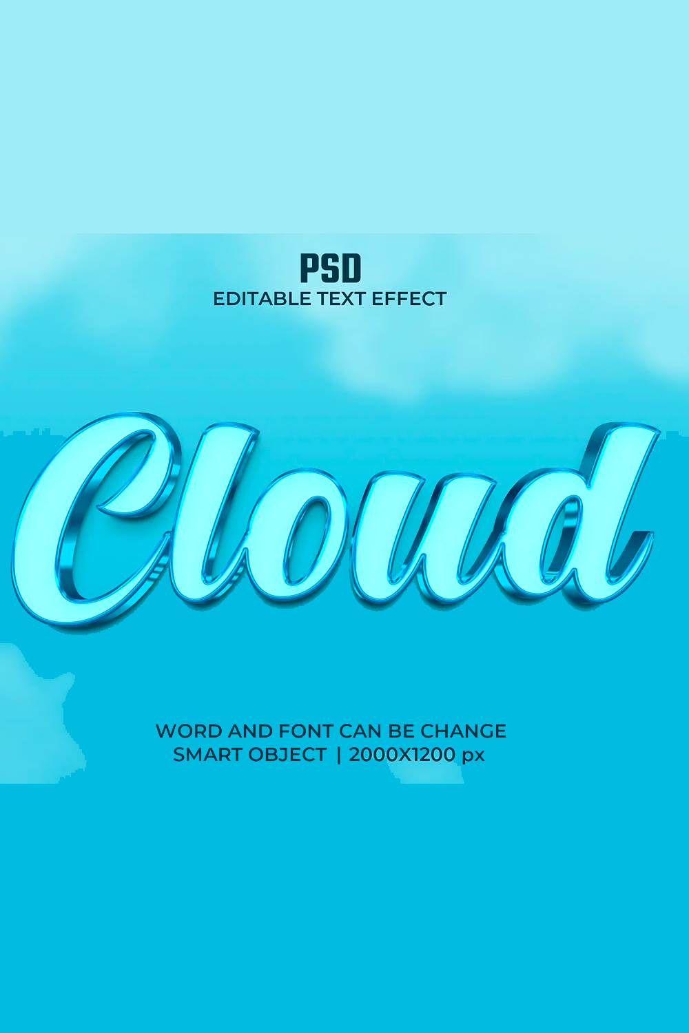 Cloud 3d Editable Psd Text Effect pinterest.