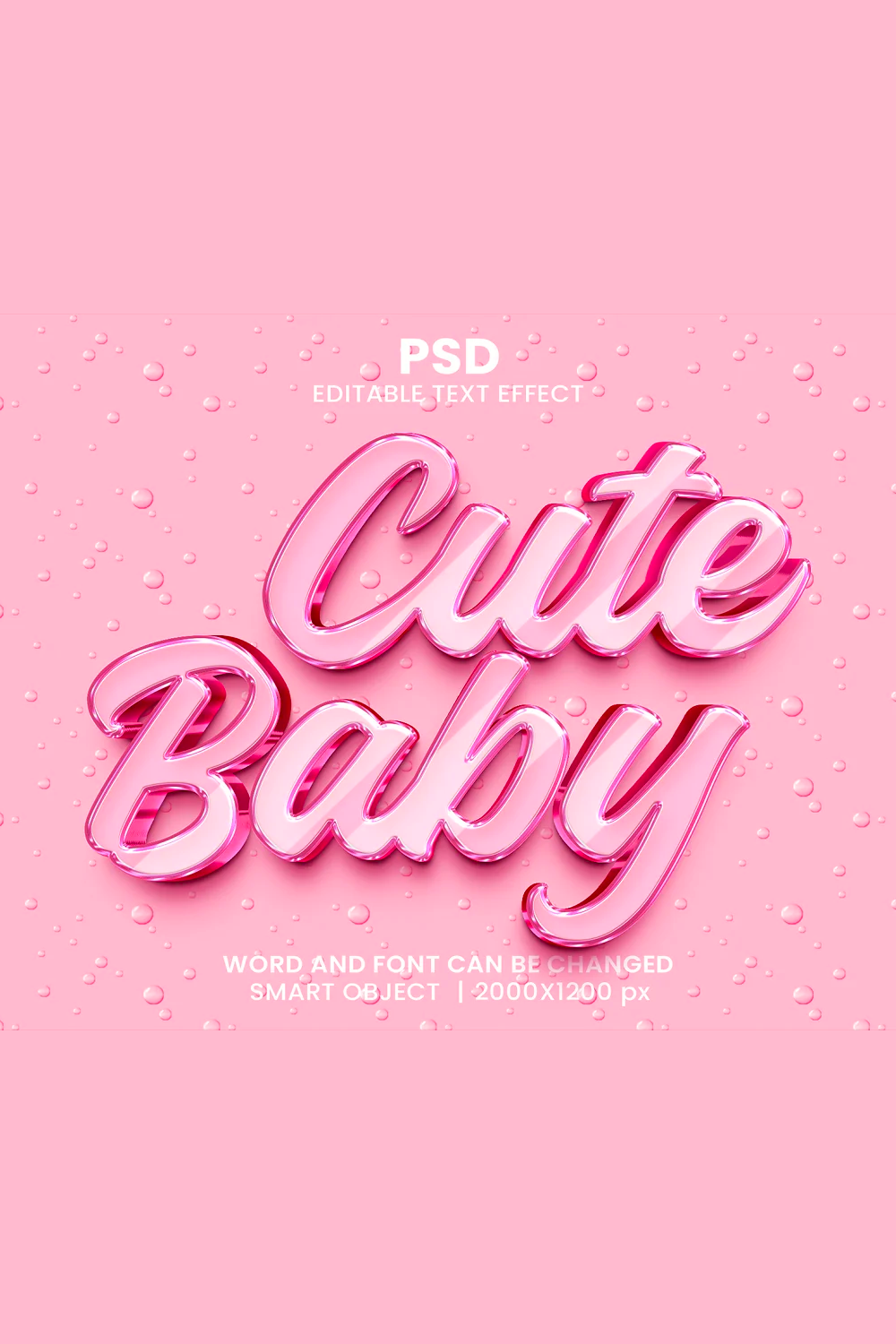 Cute Baby 3d Text Effect Style