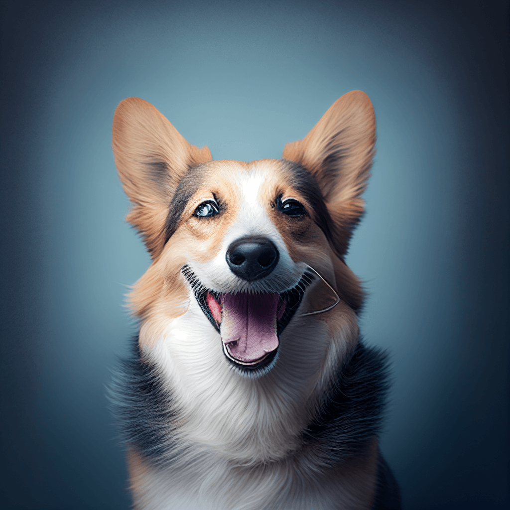 free happy dog stock photo bundle blue background 803